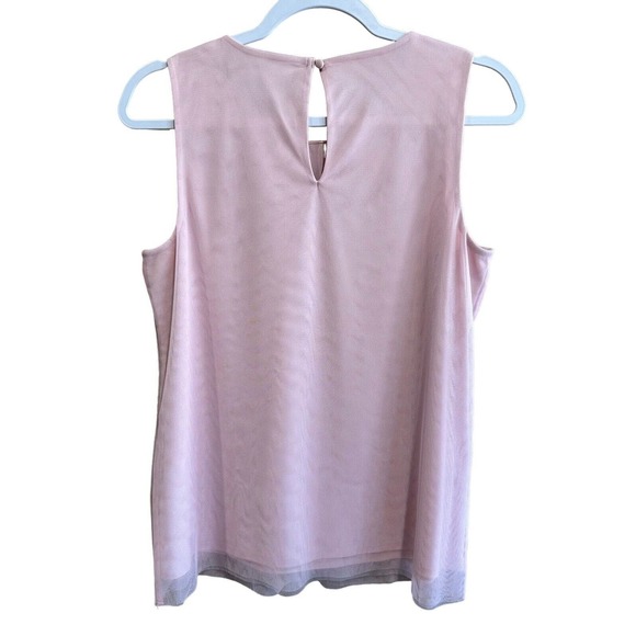 White House Black Market Light Pink Tulle Layered Sleeveless Tank Top Size XS - Picture 4 of 12